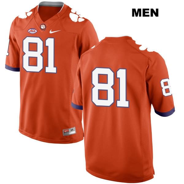 Men's Clemson Tigers #81 Drew Swinney Stitched Orange Authentic Style 2 Nike No Name NCAA College Football Jersey HXH5046PQ